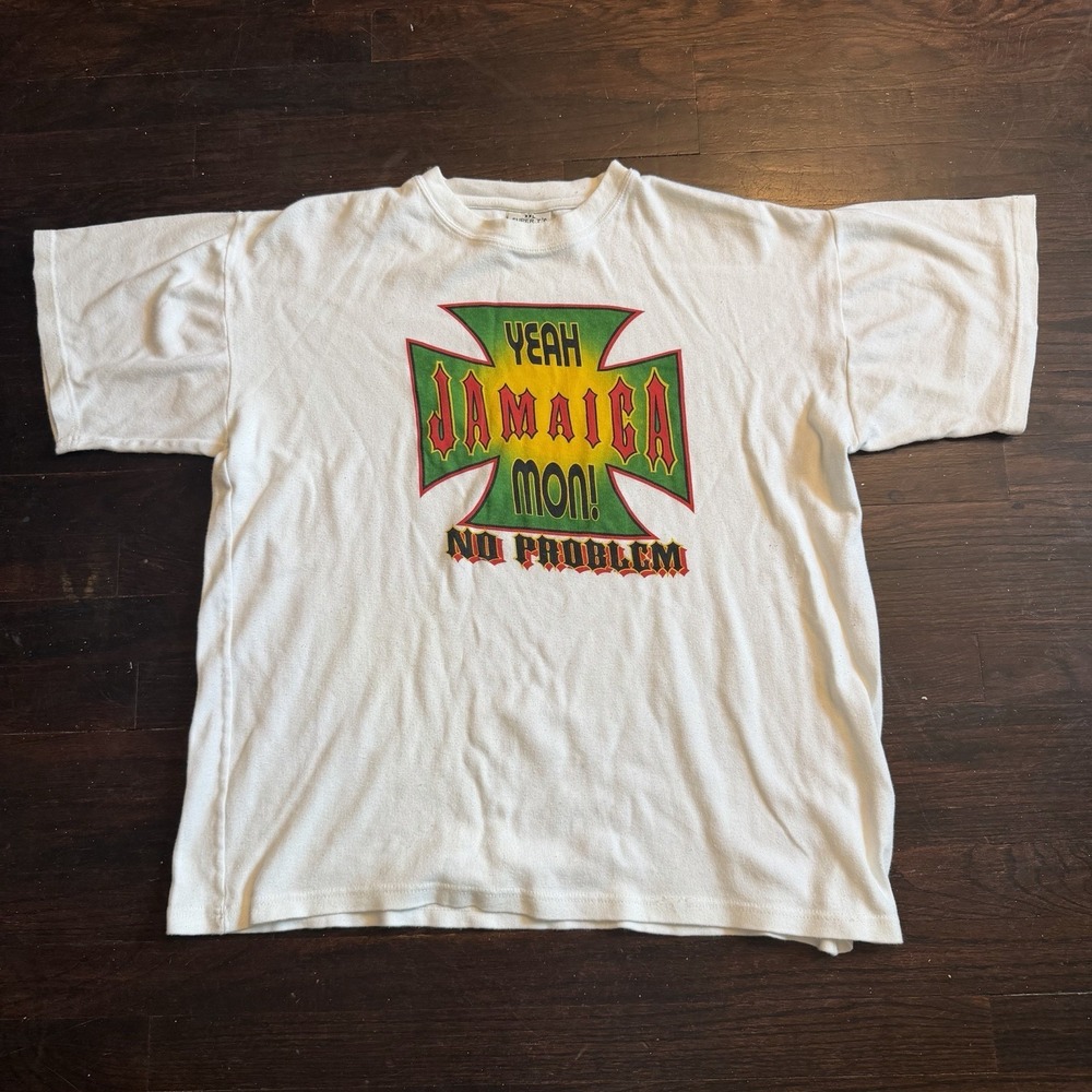 Vintage 90s Jamaican T Shirt WCC Rip XL Fit